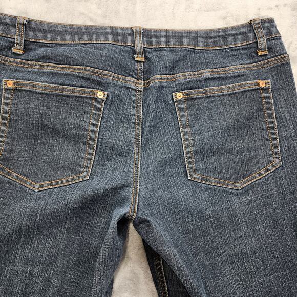 Vintage 90s Mixit Jeans Womens 16 Blue Mid Rise Crop Capri Pedal Pusher Skimmer - Picture 5 of 14